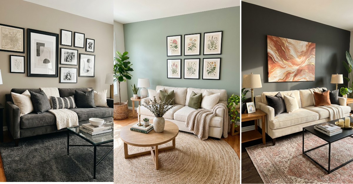24 Gorgeous Living Room Wall Decor Ideas Above the Sofa
